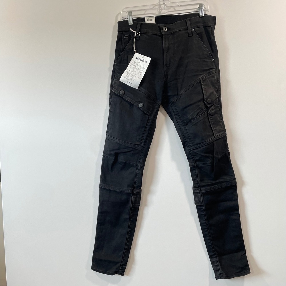 G-Star RAW Airblaze‎ 3D Skinny Jeans Cargo Pants Black Denim W29 L32 NEW